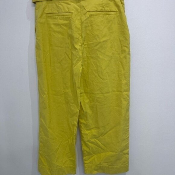 Anthropologie yellow belted crop pant size 4 - Picture 7 of 11